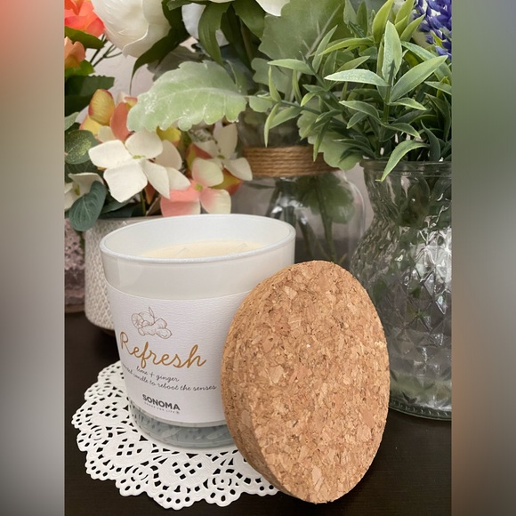 🆕🌿 SONOMA “REFRESH” LIME & GINGER 3-WICK SCENTED CANDLE. BRAND NEW. 13 oz. - Picture 6 of 8